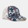 Detail of ethnic geometric print on baseball cap with white mesh back for ponytail - Style 5-Ethnic Geometric Print