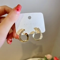 Elegantes pendientes de gota dorados con pavé de strass en tarjeta de marca - 8# Diamantes de Imitación Poste de Plata