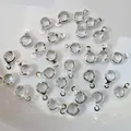 Runder Glasanhänger mit Silberfassung für DIY-Schmuckherstellung und Halsketten - Silber Basis Transparent Weiß