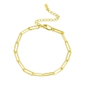 Bracciale a graffetta in argento sterling S925 dorato con chiusura a moschettone - 16.5cm+5cm / Oro