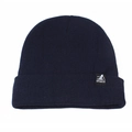 Unisex navy blue knit beanie with fleece lining and SPORTS patch for winter warmth - Blue (Sport Label)