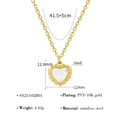Nahaufnahme der 18K vergoldeten Herz-Halskette mit Muschel-Inlay und PVD-Finish - Goldener Muschelherz-Stil (SN21102801)