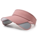 Pink sun visor with retractable side wings and quick-dry fabric for outdoor sports - Adjustable / Pink