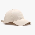 Adjustable beige cotton twill baseball cap with a classic six-panel design and curved brim - Adjustable / Off White