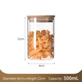 500ml glass food storage jar with bamboo lid for snacks, 8cm wide and 12cm tall - 500ml / Replacement Bamboo Lid / 8cm*12cm