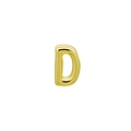Macro del ciondolo a lettera D placcato oro con finitura a specchio lucida e liscia - Lettera D (Solo ciondolo)