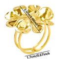 Detailansicht der Blumenring-Maße mit 2,5 cm Durchmesser und 1,7 cm Innendurchmesser - Blumen-Stil / Gold