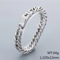 Bracciale cubano da uomo in acciaio inossidabile lucido argento, 220x12mm 64g - Color Acciaio (KB179892-KJX)
