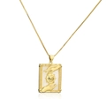 18K vergoldete Tarot-Halskette mit Muscheleinlage und Auge-Hand-Relief an Boxkette - Gold