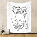 Minimalist line art wall tapestry showing a romantic hug for modern room decoration - 73*95CM / Brushed Fabric / SM009-Intimate Hug