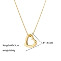 Minimalist 18k gold heart pendant necklace with snake chain and size measurements - [XKN6080] Hollow Heart Necklace Gold