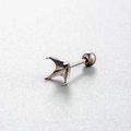 F136 titanium 4-prong silver stud earring base with screw ball end for DIY piercing - 6MM Gem Base