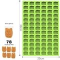 Green 78-cavity silicone mold for pet treats and bear-shaped cookies and snacks - Green Husky