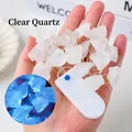 White crystal LED string light with blue glow and battery box for Christmas decor - Clear Quartz (Flat Switch)