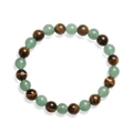 Natural 8mm tiger eye and green aventurine beaded stretch bracelet for men and women - Green Aventurine & Tiger Eye