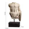 Scultura classica torso maschile beige su base nera, altezza totale di 32,5 cm - Ornamento del torso maschile