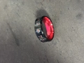 Minimalist black matte ring with red inlay and centered red gemstone for men - Red Base Red Diamonds Red Fiber