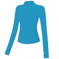 Veste de sport bleu ciel cintrée à fermeture éclair avec texture côtelée et passe-pouces - Bleu