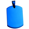 Colgante rectangular de acero inoxidable azul para mascota con bordes redondeados - Azul