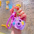 Purple Kuromi camera keychain featuring glitter lens and purple beaded lanyard charm - Cartoon Projection Camera-Purple Devil Rabbit