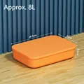 Flat large sunset orange plastic storage box with lid for home and office organization - Large Flat (36.5x26x8.5cm) / Twilight Orange