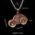 Vintage Bronze-Autohalskette aus Legierung und Edelstahl auf schwarzem Hintergrund - Auto (Rotkupfer)