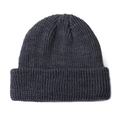 Classic dark grey knitted beanie for women featuring a minimalist retro skull cap design - One Size / Heather Grey