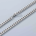 Collana a catena cubana in acciaio inossidabile argento lucido con chiusura a moschettone - Chiusura a Moschettone(5mm) / 5mm / 45cm