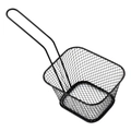 Square black stainless steel mini frying basket with handle for fries and snacks - Black