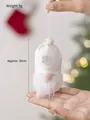 White Christmas gnome ornament with snowflake hat held in hand for size visualization - Santa Claus G (Pure White)