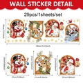 Detalle de pegatinas navideñas para ventanas con Papá Noel, muñeco de nieve y reno en PVC - Estilo de Personajes de Dibujos Animados de Navidad (UV24Y12646T_R) / 90*30cm