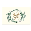 Elegant thank you card with green eucalyptus wreath and script font on cream paper - K-173/Eucalyptus Wreath