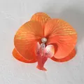 Testa di orchidea phalaenopsis artificiale giallo arancio per decorazioni fai da te - Pellicola 3D Arancio N. 2 (Piccolo)