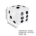 Weißer aufblasbarer 30cm PVC Würfel mit schwarzen Punkten für Barspiele und Partys - 30CM Weiß