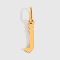 Gothic style letter J pendant in polished gold finish for DIY jewelry crafting - Letter J / Gold