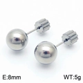 Minimalist 8mm silver ball stud earrings in titanium steel with screw back design - 8mm / Steel