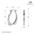 Detailed S925 sterling silver hoop earring dimensions showing 1.80cm height and 2.30g weight - 925 Silver / 925 Silver White Gold Plated