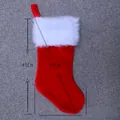 Classic red plush Christmas stocking with white faux fur trim, 45cm hanging decoration - 50*25cm / Long Plush Christmas Stocking