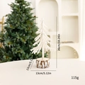 Mini albero di Natale bianco floccato con base in legno rustico per decorazione da tavolo - Albero Singolo di Neve Ghiacciata / 26cm