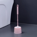 Pink toilet brush set with long handle and base holder for bathroom cleaning - Nordic Pink