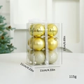 Lot de 12 boules de Noël dorées avec finitions mates, brillantes et pailletées - Lot de 12 / Or / 6cm