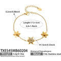 Specifiche dettagliate sulle dimensioni del bracciale a fiore in acciaio 316L - TXE545-Bracciale A Fiore A Doppio Strato Dorato
