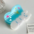 Blue and white cloud-shaped butterfly hair claw clip with cute cartoon patterns - 7.9cm / Blue