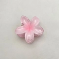 Tropical pink plumeria flower hair claw clip with glossy resin finish for elegant updos - Frangipani Claw Clip (Medium Regular Edition) / Approx 6x5x3.8cm / Peach Pink