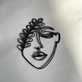 Topper per torta minimalista in acrilico nero viso line art, elegante decoro facciale astratto. - Piccolo Nero 7