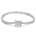 Classic silver-colored S925 tennis bracelet featuring round cut clear cubic zirconia stones - 2mm / Platinum Plated / 16.5cm