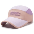 Two-tone breathable mesh baseball cap in light purple and pink with embroidered logo - Adjustable / Pink