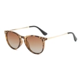 Kids oval sunglasses with tortoise shell frames and brown gradient lenses - Leopard Frame Double Brown Polarized C5