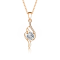 Collana con ciondolo moissanite classica da 1 carato in oro rosa su argento S925 - Argento 925 / Zirconia Oro Rosa (FDDZ-011)