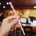 Pink marble texture acetate hair stick with twist design for elegant hair styling - 13# Pink White Ripple